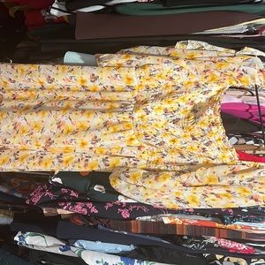 High-Low Yellow Flower Dress